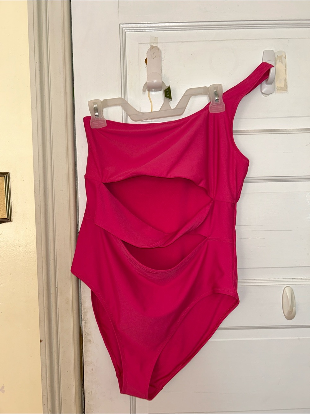 Old Navy Hot Pink One-Shoulder Cutout Swimsuit